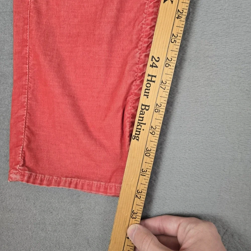 True Religion Ricky Relaxed Straight Jeans Mens 30x32 Flap Red Corduroy Y2K